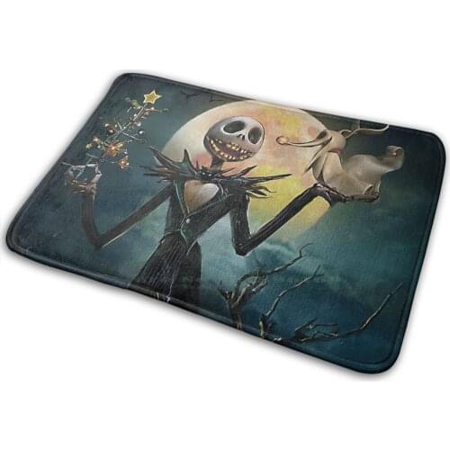 Mat Rug Carpet Anti-Slip Bedroom Entrance Door Mat Halloween Jack Nightmare Before Christmas Skellington Tim Burton Christmas