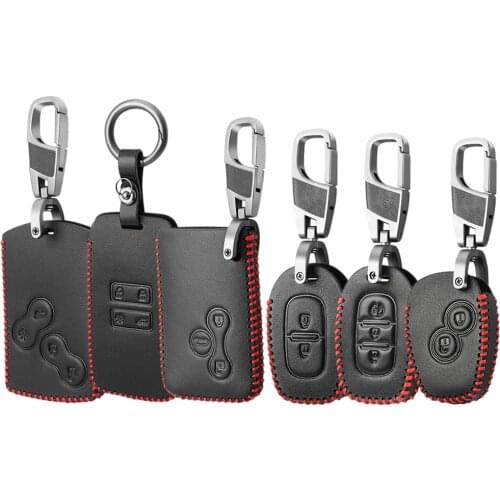 Leather Car Key Case For Renault Megane Koleos Kadjar Clio Captur kwid for Dacia Logan Duster 2018 2019 2020 Cover Remote Fob