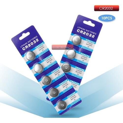 Kpay 10pcs CR2032 Button Batteries BR2032 DL2032 ECR2032 Cell Coin Li-lon Battery 3V CR 2032 For Watch Electronic