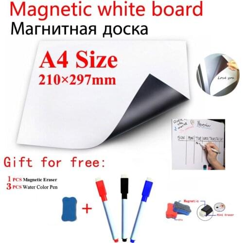 A4 Size 210*297mm Magnetic Whiteboard Fridge Marker Message Notice Pad Boards Writing Drawing Dry Eraser Magnet Free Shipping
