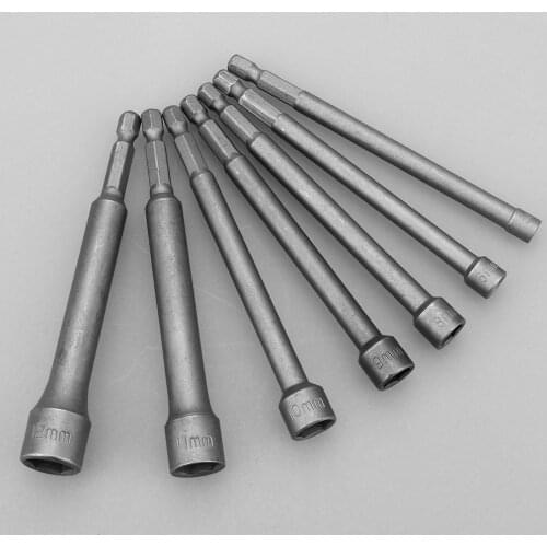 7Pcs 1/4'' Socket Wrench Magnetic Nut Driver Set Screw Sleeve Adapter Drill Bit Tool Hex Shank Car Camper Repair Accessories