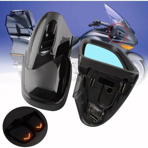 Motorcycle Black Front Side Fairing LED Turn Signal Rearview Mirrors Fits For BMW K1200 K1200LT K1200M 1999-2008 02 03 04 05 06
