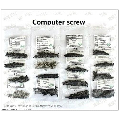 800pcs 16 Types screw Motherboard hard disk screw DIY Kit Laptop Computer Assemble Repair Screw Fastener set Free Screwdriver