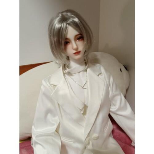 BJD Doll Clothing Pearl White Casual Suit 1/4&1/3& Uncle Size Suit Casual Coat