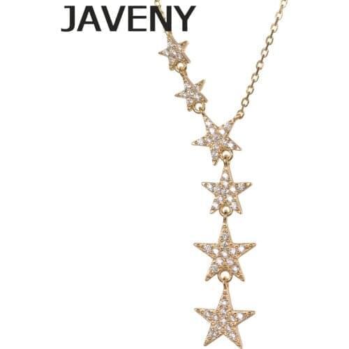 925 Sterling Silver AAA CZ Cubic Zirconia Dangling Stars Bridal Wedding Necklaces for Women Birthday Gifts 6pcs Lot Wholesale