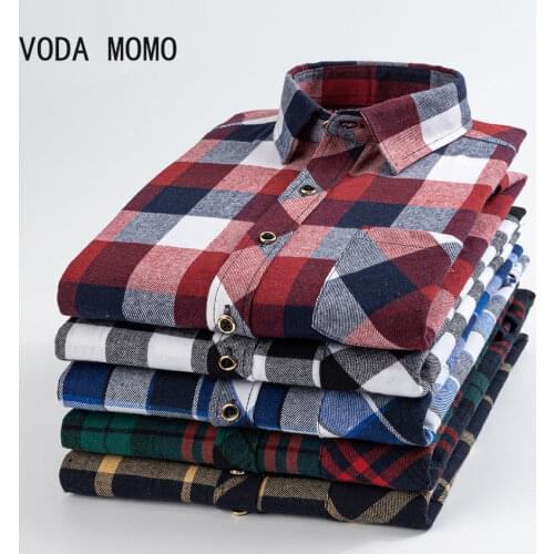 Cotton men Shirts Plus Size 6XL shirts for men Long Sleeve plaid shirt Casual Shirts For Male Comfortable Pocket men clothing