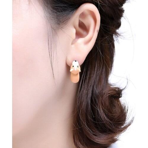 1 Pair Cute Animal Bite Earring Cartoon Soft Clay Animal Earrings Tyrannosaurus Bite Earrings Dinosaur Earrings Party Fun Gifts