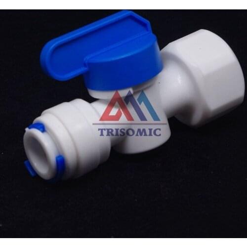 3/8" Inline Quick Fitting,1/2" female thread Ball Valve Quick Fitting Connection Aquarium RO Water Filter Reverse Osmosis System