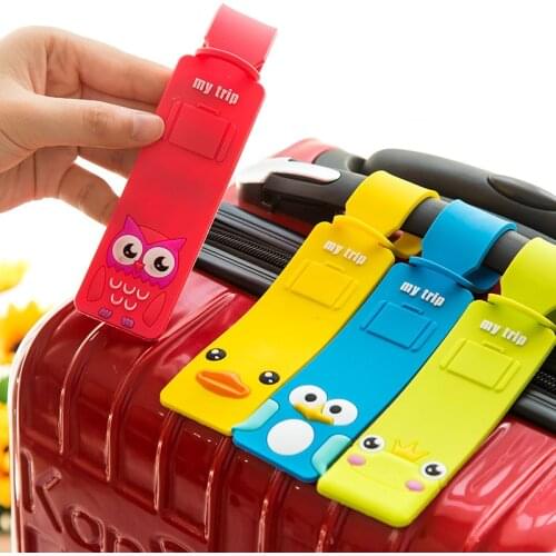 Cute Travel Luggage Label Straps Luggage Tag 2016 For Cartoon Silicone Suitcase Korean Style Name ID Address Tags Luggage Tag