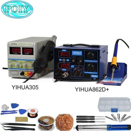 BGA Repairing System YIHUA 862D+ Soldering Station + YIHUA 305D 30V 5A Adjustable DC Power Supply