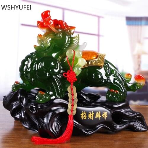 Fengshui Mascot Statue Chinese Style Lucky Money Resin Crafts Home Decor Birthday Present Living Room Decorations Gifts Ornament