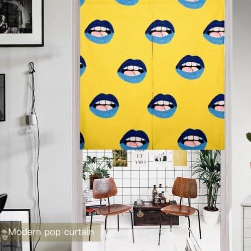 Cartoon Animals Deer Lips Letter Door Curtain Linen Tapestry Children Study Bedroom Home Decor Bedroom Kitchen Curtain