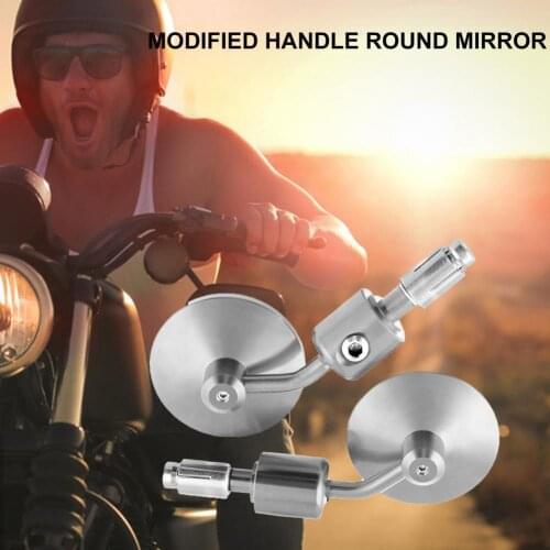 1 Pair Rearview Mirror Anti-corrosion Adjustable Universal Motorbike Modification Side Mirror Handlebar Round Mirror for Scooter