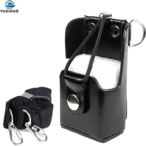 Hard Leather Case Carry Bag Holster with Belt Clip for Motorola GP328 Plus GP388 GP344 GP638+ Mag One A8 Radio Walkie Talkie