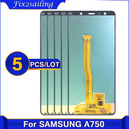 5 PCS ORIGINAL SUPER AMOLED LCD For Samsung Galaxy A7 2018 A750 SM-A750F A750F LCD Display Touch Screen Assembly Replacement
