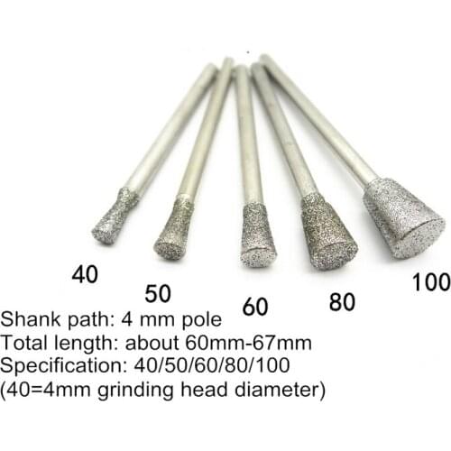 1Pcs Diamond Abrasive Needle Head Horn Jade Carving Polishing Electric Tool Accessories Agate Amber Peeling Shank Emery