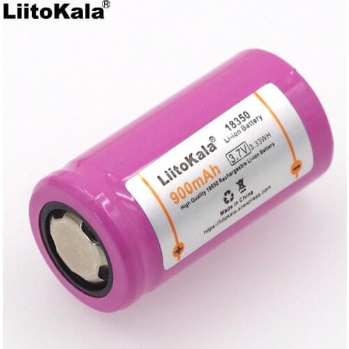 2 pcs. Liitokala ICR18350 lithium battery 900 mAh battery 3.7 V power cylindrical electronic smoking lamps