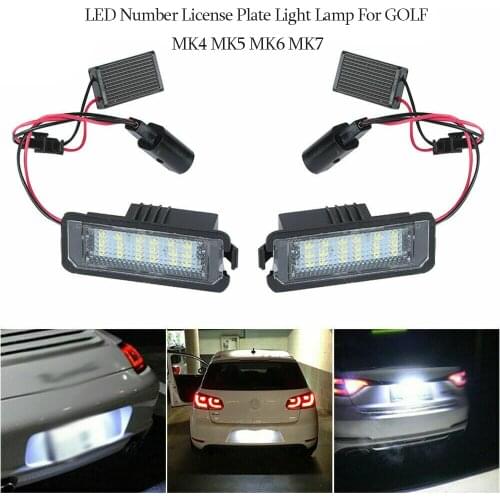 2pcs LED Number License Plate Light Lamp For VW GOLF MK4 MK5 MK6 MK7 Golf 7 Canbus Error Free Led Light Car-Styling Accessories