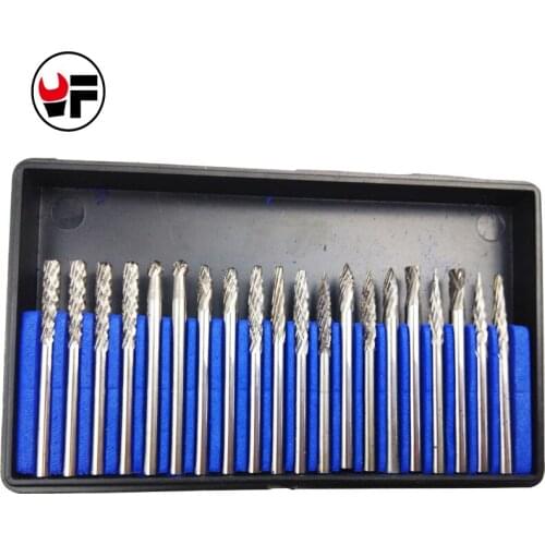 20PCS 1/8" Tungsten Carbide Rotary Files Reamer Tools Cut Set Milling Cutter Rotary brocas com escareador hand tools DAD003