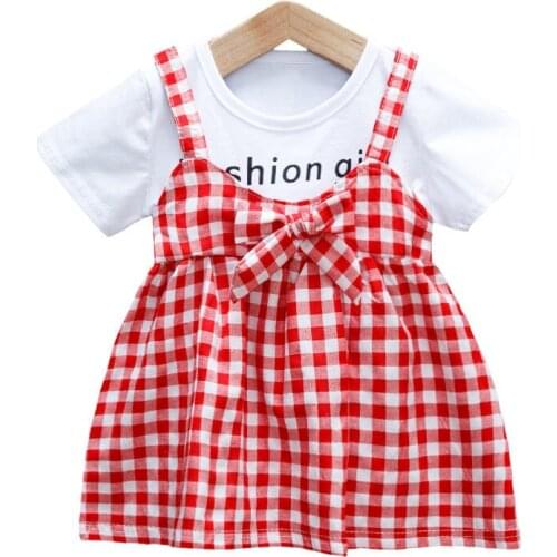 2021 Summer Girls Sleeveless Dress Kids Dresses Clothes Girl Turn Down Collar Princess Dress 1 2 3 4 5 6 Years Children Clothing