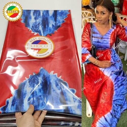 2021 High Quality African Lace Jacquard Style Printed Bazin Riche Fabric For Sewing Women Party Dresses Basin Riche Broder