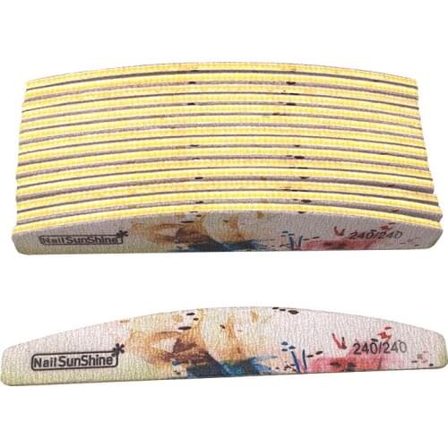 25pcs/Lot 240/240 Nail Files Buffer Block Thick Sandpaper Sanding And Manicure Sandpaper Buffer Block For Care Tools
