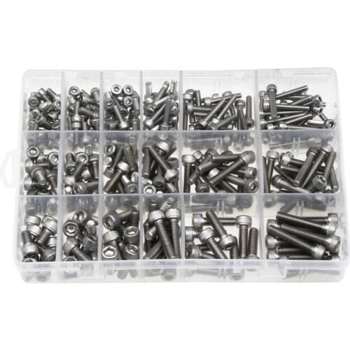 300PCS M4 M5 M6 Hex Column Stainless Steel Hexagon Screws Bolt Nut Kits Assortment With Plastic Case