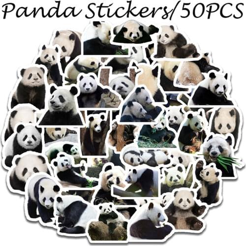 50Pcs Fridge Magnets Stickers Pack Waterproof Cute Panda Graffiti Decals for Water Bottle Phone Case Laptop Guitar Suitcase