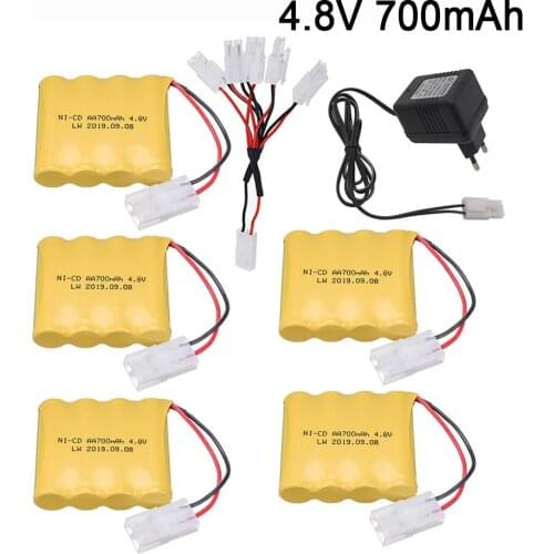 4.8v Ni-cd Battery and Charger For Rc toys Cars Tanks Robots Boats Guns 4* AA 700mah 4.8v Rechargeable Battery Pack tiang