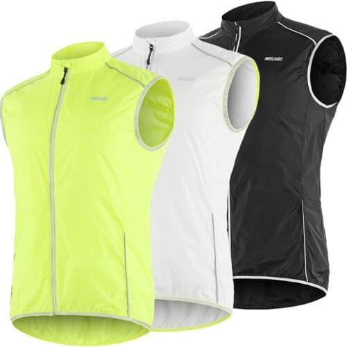 Arsuxeo Lightweight Cycling Running Windproof Vest Sleeveless Vest Breathable Sports Riding Windbreaker Men 18v6