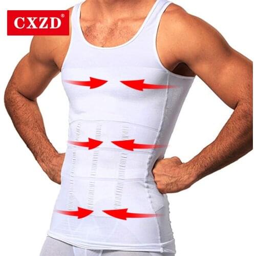 CXZD 2019 Men Slimming Body Shaper Tummy Shaper Vest Slimming Underwear Corset Waist Waist Cincher Men Bodysuit Dropship