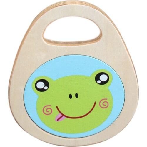 Kids Cartoon Wooden Castanets Music Instruments Baby Clapper Handle Musical Instruments Toys for Children