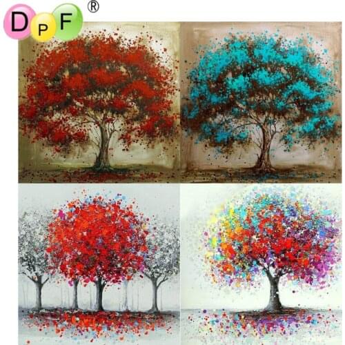 DPF diamond painting Color tree diamond embroidery cross stitch crafts diamond mosaic kit square/round rhinestone home decor