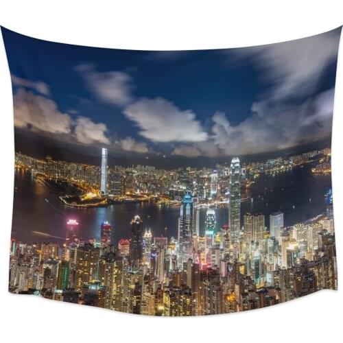 City Lights Wall Tapestry Cover Beach Towel Picnic Yoga Mat Home Decoration