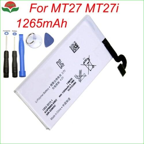 ISUNOO Battery Replacement For Sony Xperia MT27 MT27i 1265mAh AGPB009-A002 Mobile Phone Battery With Tools
