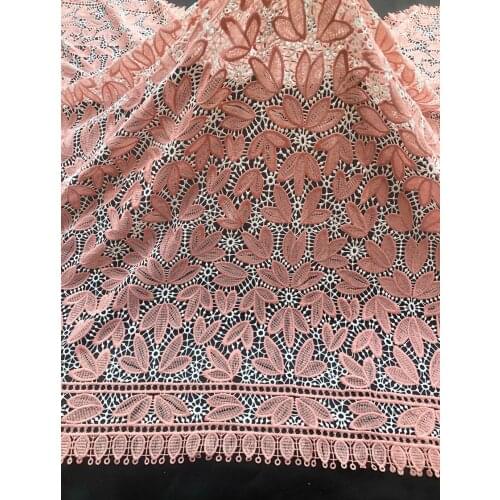 New Style Nigerian Lace Fabric 2021 High Quality Lace Water Soluble Embroidered Fashion Soft Lace Fabric 5 Yards