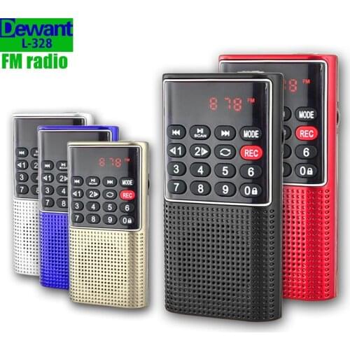 Free shipping L-328 mini portable pocket FM auto scan radio music audio MP3 player outdoor small speaker with voice recorder