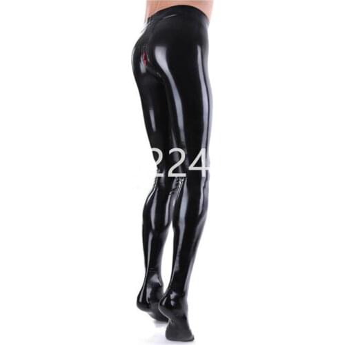 Handmade Latex Trousers Men Latex Leggings 3D Crotch zip customized