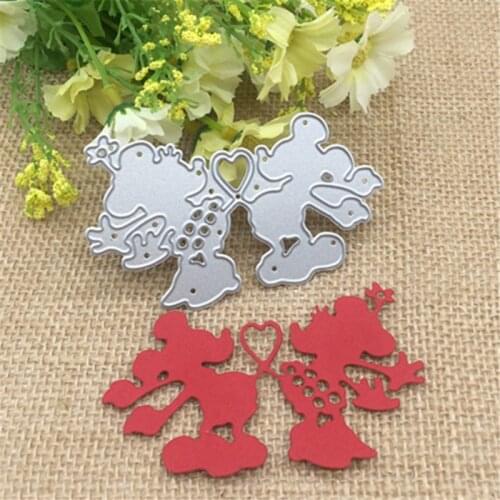 Love heart cartoon mouse toy doll Metal Cutting Dies Stencil Scrapbooking Photo Album Card Paper Embossing Craft DIY