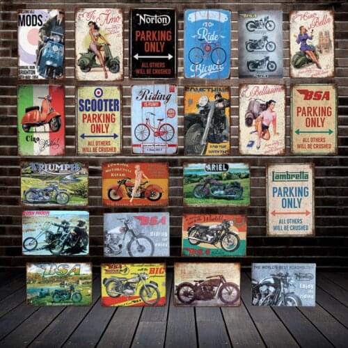 [ DecorMan ] EASY RIDER BIKE BSA MOTOR Tin Sign Custom Poster Metal Painting Bar CLUB GIFT Decor LT-1801