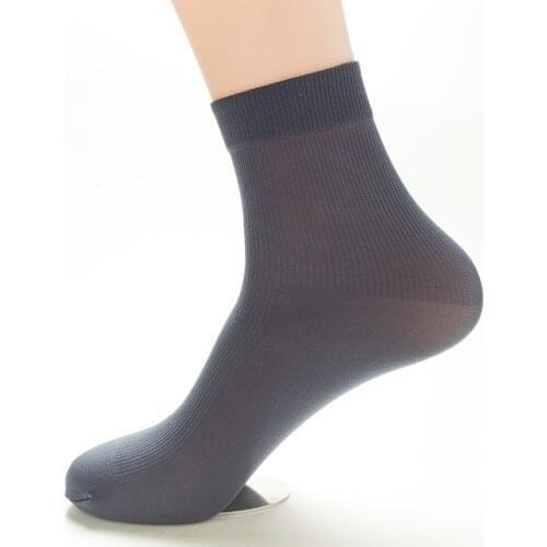 One Pair Summer Male Sock Fashion Solid Color High Elasticity Breathable Comfortable Soft Thin Black White Gray Socks