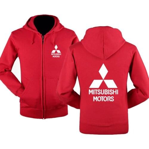 New Fashion Mitsubishi Car Logo Sweatshirt Hoodies Men Spring Autumn Fleece Cotton Zipper Jacket HipHop Harajuku Male Clothing
