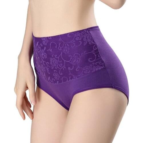 New High Waist Panties Underwear Women Floral Briefs Plus Size Cotton Print Seamless Calcinhas Girls Sexy Lingeries Panty Ladies