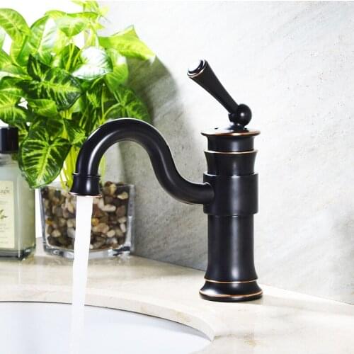 Soild brass Single Hole Lever Bathroom Sink Faucet Swivel Spout Vanity Basin Mixer Tap Oil Rubbed Bronze