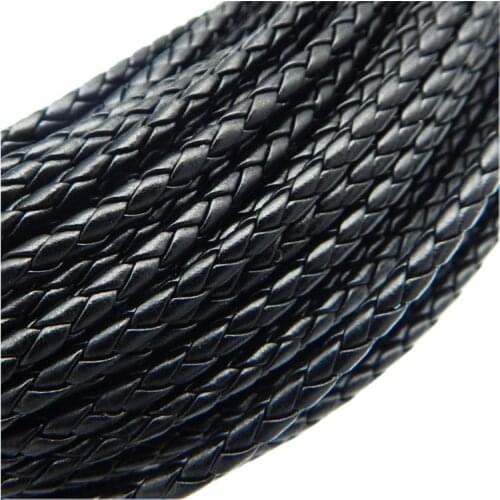 5m/lot 3/4/5/6mm Round PU Braided Leather Cord for Necklace Bracelet Jewelry Making Findings