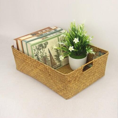 Seaweed Woven Handicraft Creative Retro Storage Basket Table table Restaurant Counter Decoration Display Storage Box