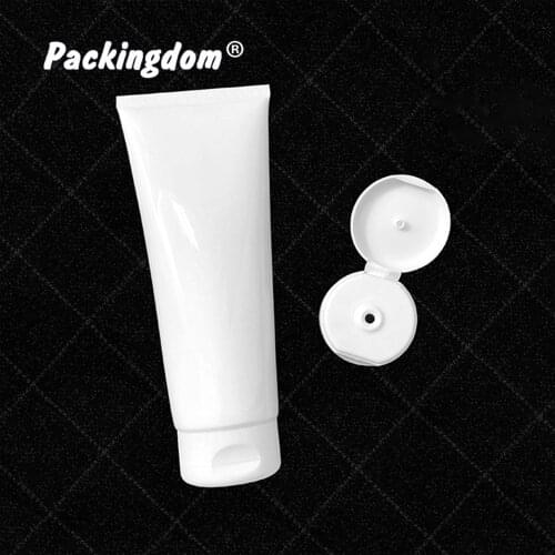 10pcs Plastic White Soft Tube Cosmetic Hand Face Cream Lotion Containers Empty Sample Packaging Fliptop Cap Refilling Tubes 200g