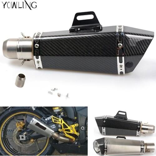Universal 36-51mm Motorcycle Real carbon fiber exhaust Exhaust Muffler pipe For YAMAHA YZF600 R6 YZF1000 R1 r3