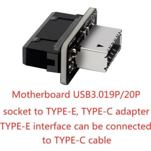 USB3.0 19Pin/20Pin to TYPE-E 90 Degree Converter Adapter Chassis Front Type C Plug-in Port for Computer Motherboard