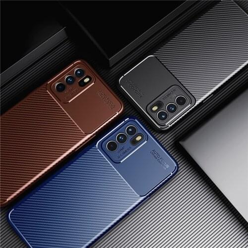 For Oppo Reno 6 Case Cover Armor Silicone Fiber Rubber Protective Phone Case For Oppo Reno6 Cover For Reno 6 Pro Reno 6 Pro Plus